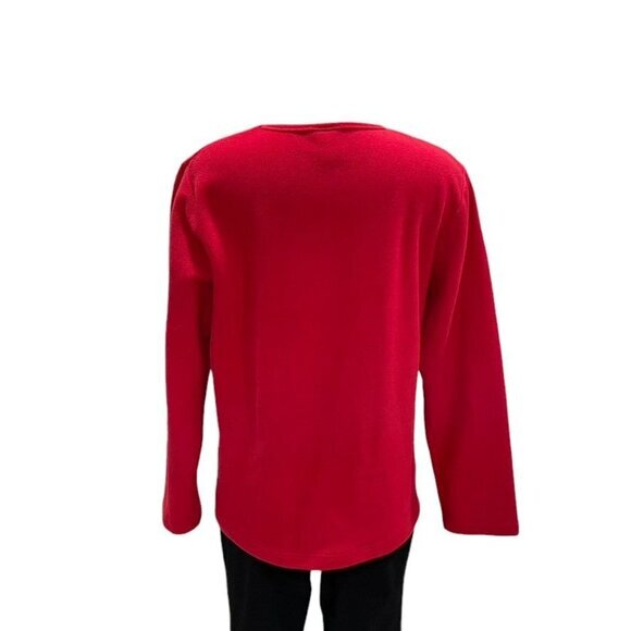 Red Cardinal Christmas Sweater M Embroidered‎ Festive Holiday Winter Birds Cozy - Picture 7 of 8